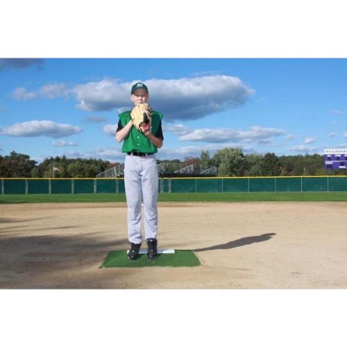 4 inch youth league portable pitching mound green with player