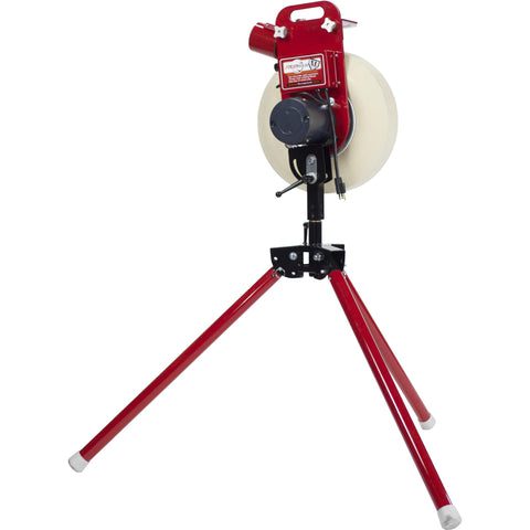 First Pitch XL Baseball And Softball Combo Pitching Machine Left Side Angled View