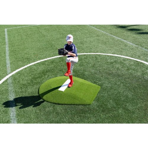 PortoLite 6 inch Stride Off Portable Youth Pitching Mound For Baseball green top view