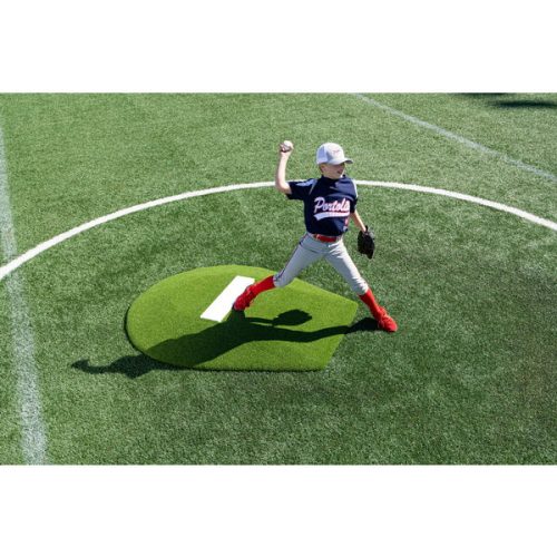 PortoLite 6 inch Stride Off Portable Youth Pitching Mound For Baseball green top view pitch