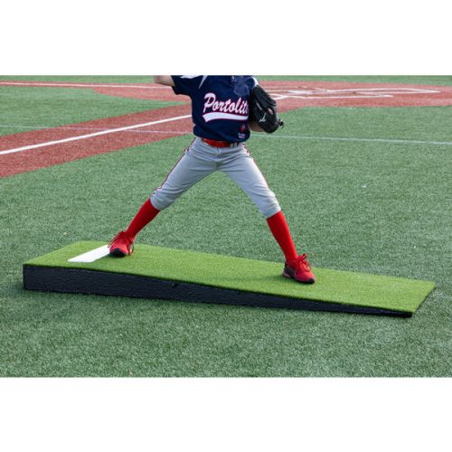 Portolite Jr. Practice Portable Pitching Mound green Pitcher stride