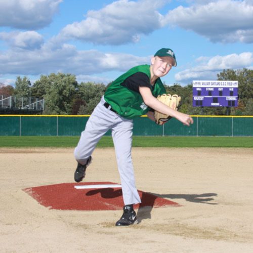 ProMounds 6 inch Bronco Youth League Game Pitching Mound clay color pitching front view