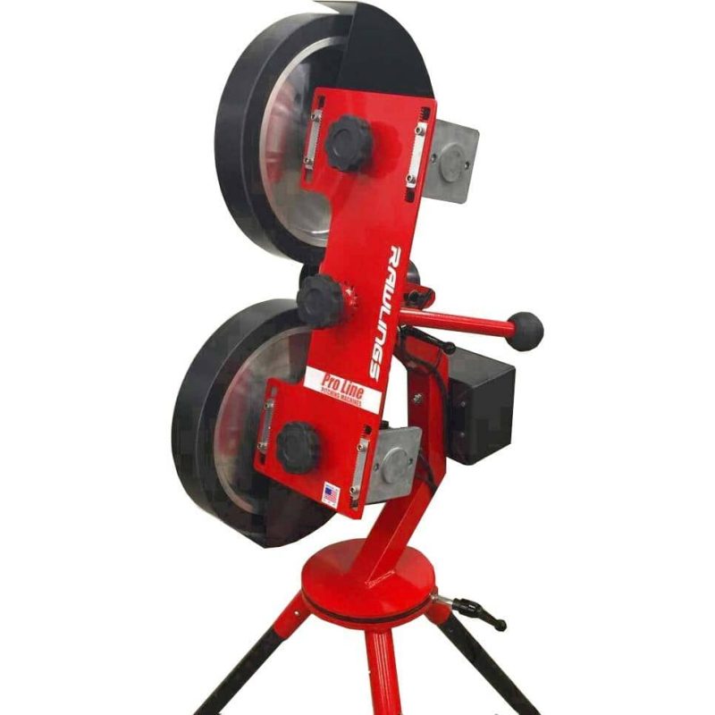 Rawlings Pro Line 2 Wheel Pitching Machine rear side angle view