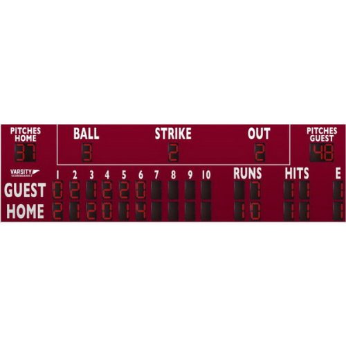 electronic scoreboard for baseball softball with pitch count 3398