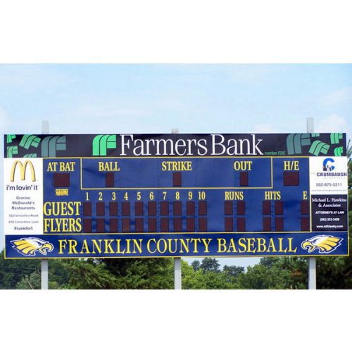 full size electronic scoreboard for baseball and softball 3328 farmers bank