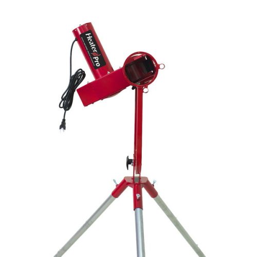 heater sports pro real curveball pitching machine tilted horizontal view