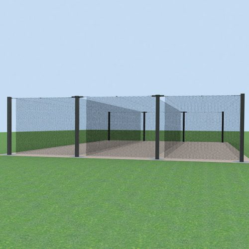 hercules outdoor commercial batting cage kit stackable front view