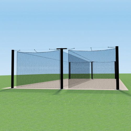 hercules outdoor commercial batting cage kit tendem front view