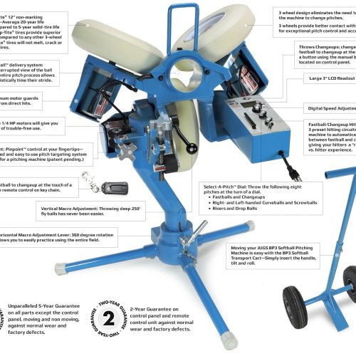 jugs bp3 pitching machine for softball diagram