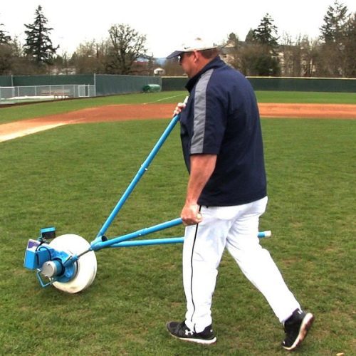 jugs changeup baseball pitching machine being transported