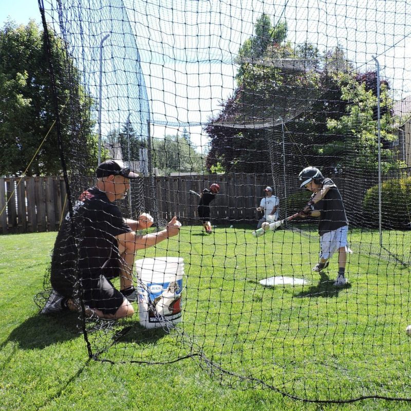 jugs hit at home complete backyard batting cage in practice