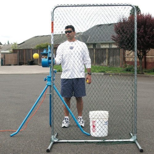 jugs lite flite baseball softball combo pitching machine with player and hitting station