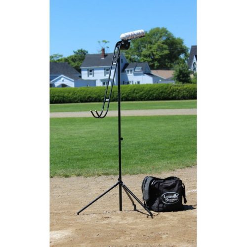 louisville slugger soft toss pitching machine batting tee with storage bag