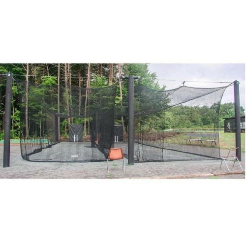 mastodon commercial batting cage system dual set up front view