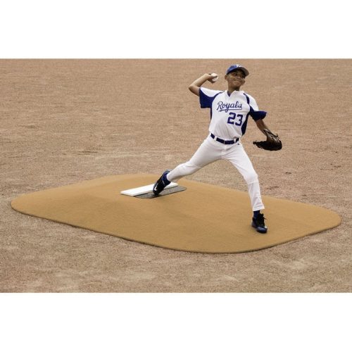 pitch pro 796 6 inch portable pitching mound side view with player