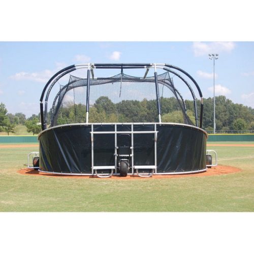 professional roll away portable hitting turtle for baseball rear view